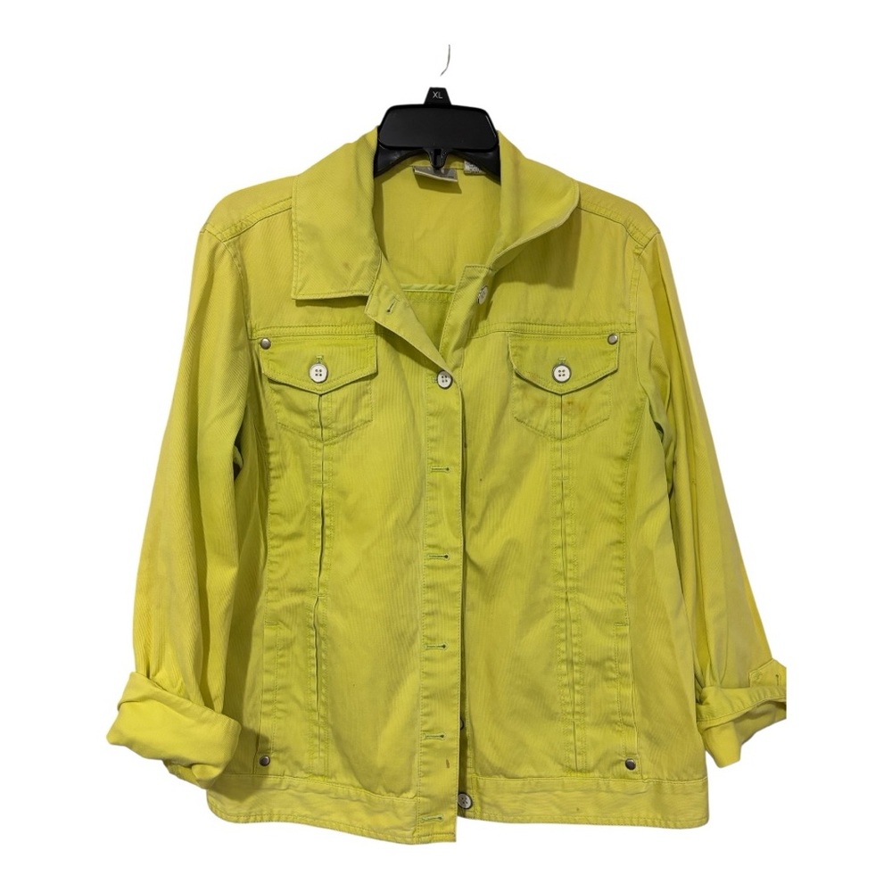 Chico's Vibrant Yellow Jean Jacket Size 12